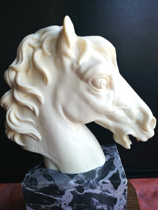 Sculpture A. SANTINI Horse head - Bust - Circa 1960 Italy