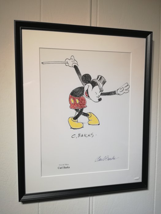 Framed Mickey Mouse print by Carl Barks - Thru The Mirror - Signed and numbered - Page volante - (1994)