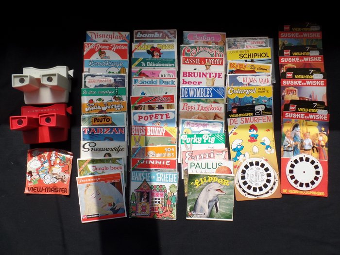 Beautiful large collection 2 x Viewmaster with 121 discs -including Suske en Wiske - Disney fairy tales - etc