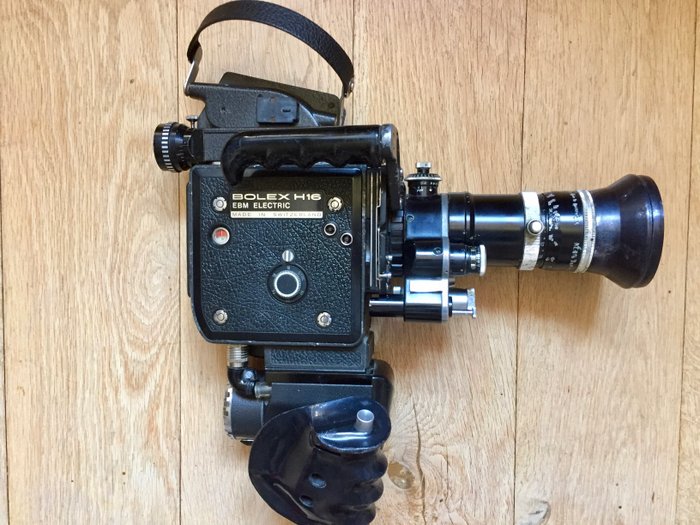 Bolex H16 EBM electric camera and Kern Vario Switar lens.  Camera body tested, working condition