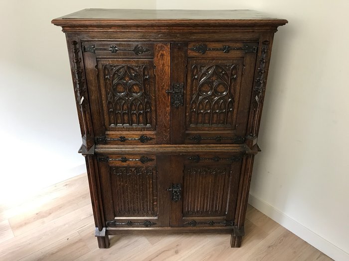 Neo Gothic Cabinet With Wrought Iron, Gothic Cabinet Furniture