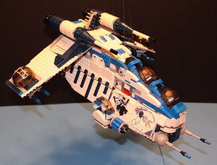 Star Wars / MOC - Phase II 501st blue republic gunship custom set 100% Lego