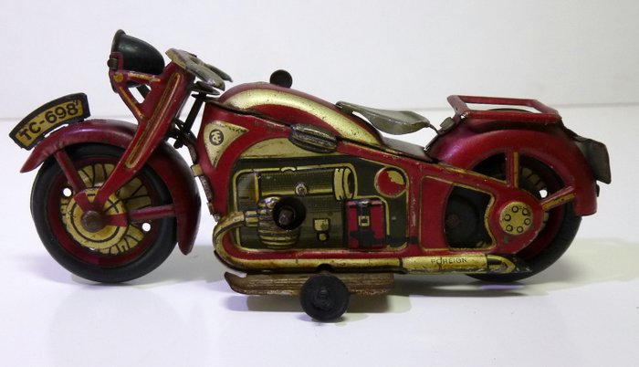Blikken 1930's # TippCo TC-698 Motorfiets, clockwork.