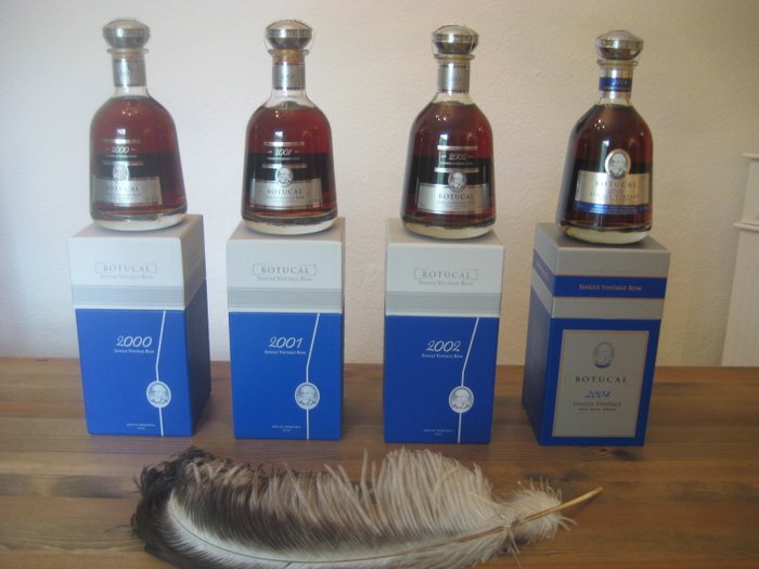 4 Bottles Ron Diplomático Single Vintage Rum Botucal 2000 , 2001, 2002, 2004 with Box