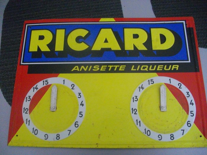 Plaque Ricard compteur des points pétanque - France - Années 50