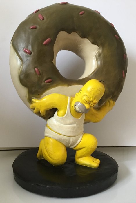 Homer Simpson as Atlas Statue holding up a Donut - Matt Groening - 1999