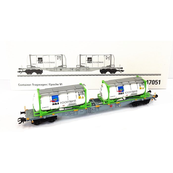 Märklin H0 - 47051 - Vagón de mercancías - Carretilla para contenedores H & S Foodtrans - NS