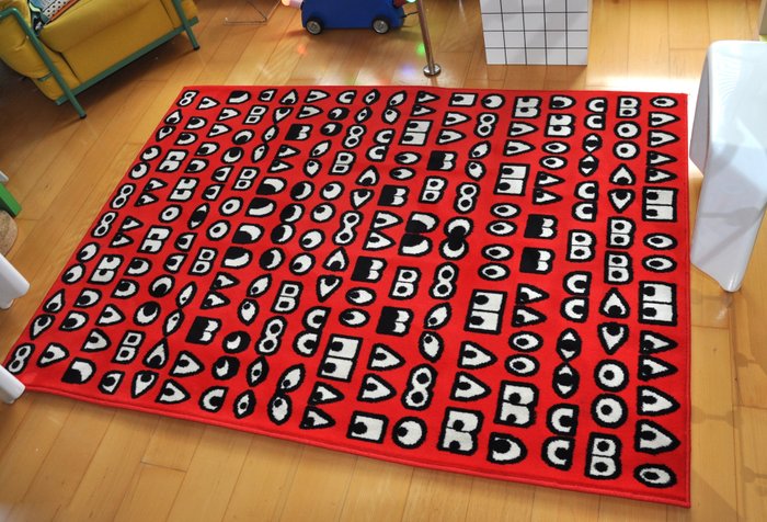 Walter van Beirendonck for Ikea - Red design rug with strange eyes