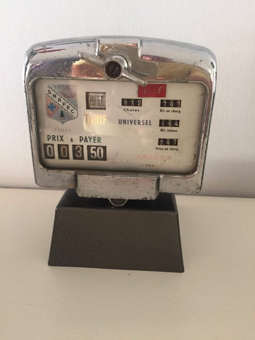Old Parisian taxi meter, year 50 yea