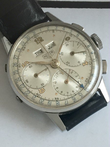 Heuer - triple calendar chronograph Valjoux 72C - 2543 - 男士 - 1901-1949