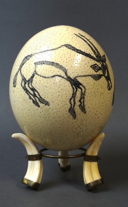 Tribal Decorated Ostrich Egg On Stand South Africa Catawiki