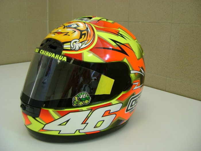 Autographed helmet of Valentino Rossi, AGV the sun & moon 2001
