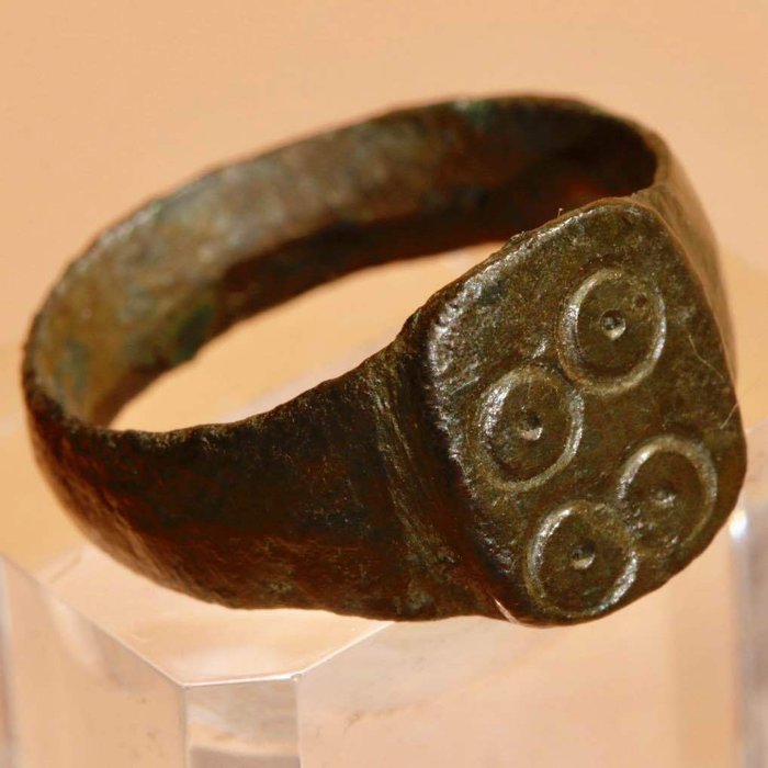 古罗马 黄铜色 邪恶之眼戒指 - 2,3cm.