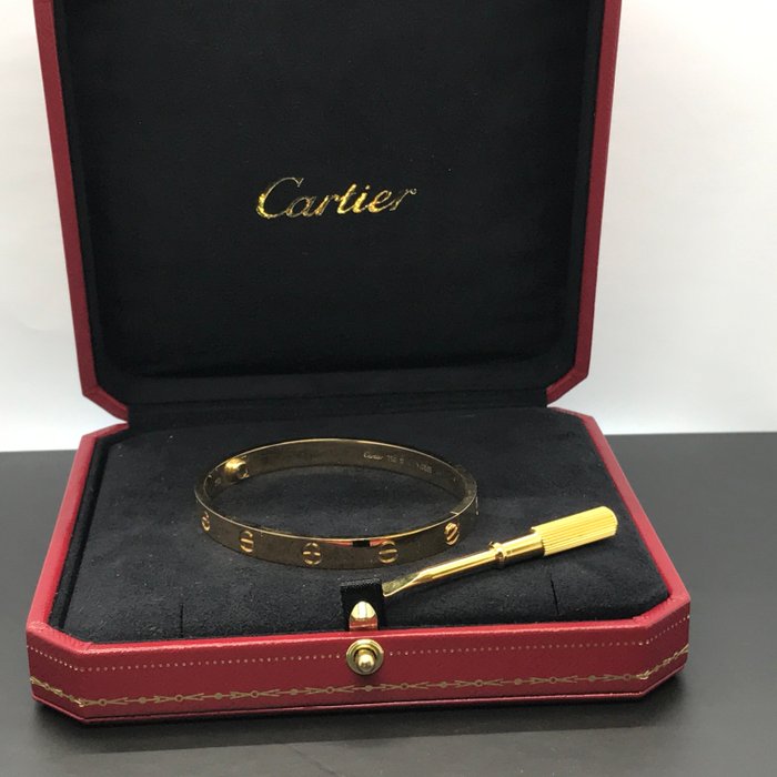 Cartier Love Bracelet 18 Carat Gold White Gold size 17