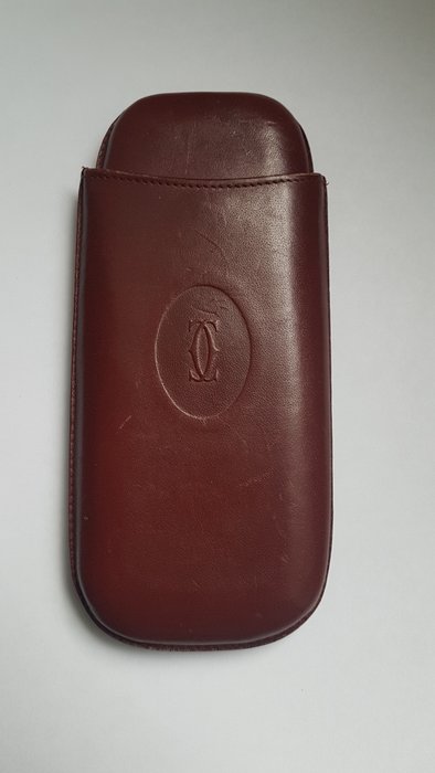Cartier red leather cigar case