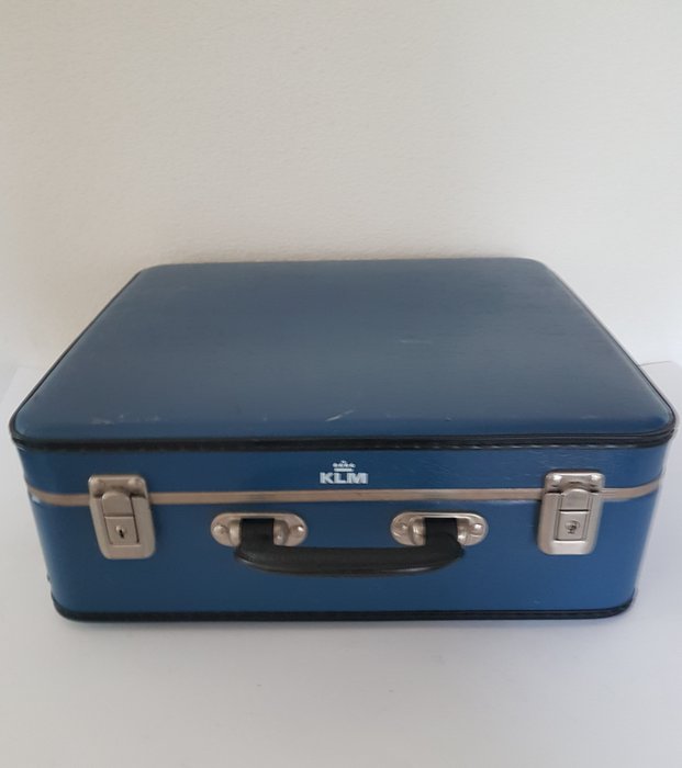 Vintage KLM flight attendants’ briefcase - blue - 1960s/1970s