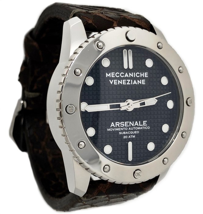 Meccaniche Veneziane - Arsenale Cromo Automatic watch 45 mm 2 Straps  - Arsenale Cromo - Men - Bran New