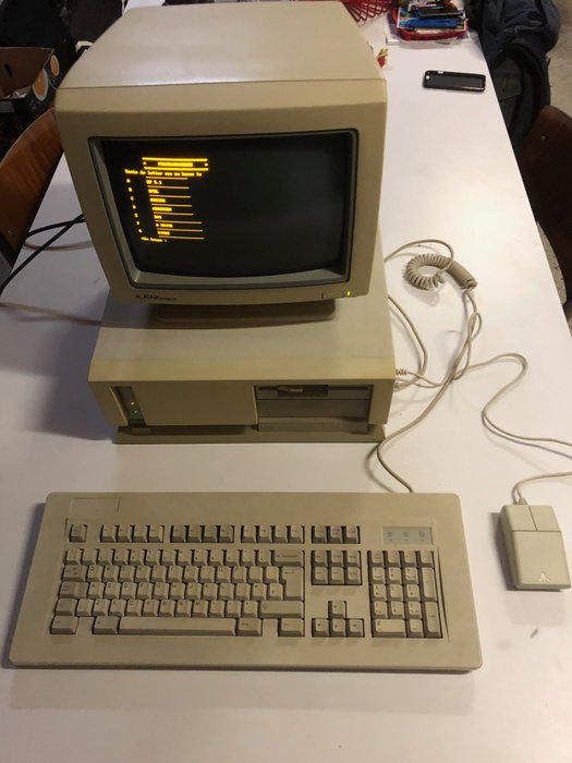 Atari PC3 8088 - Complete set of desktop computer, Atari PCM124 Screen, Keyboard and Witty mouse