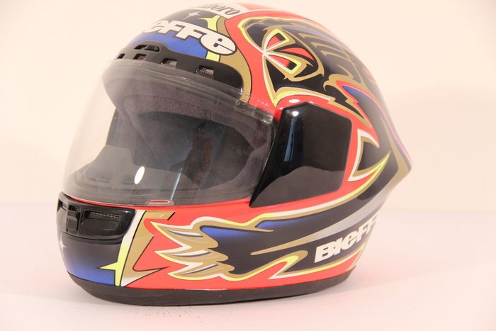 Max Biaggi - Bieffe - motor bike race helmet