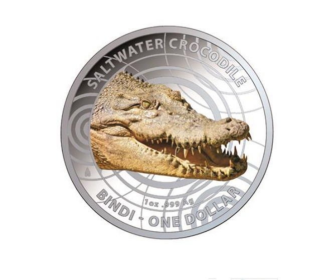 Australia. 1 Dollar 2013 Salzwasser Krokodil "Bindi" mit OVP, 1 Oz .(999) Proof  (Fără preț de rezervă)