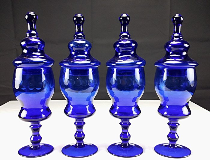 Set of apothecary jars in glass