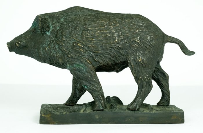A.K. Korniluk - Bronze sculpture of a wild boar - Austria - 20th century