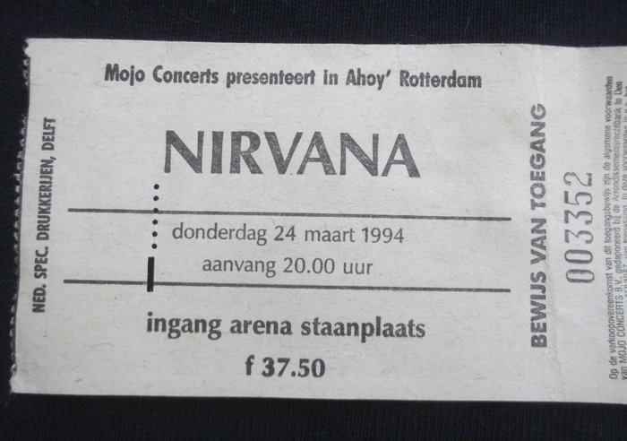 Rare Unused Concert Ticket NIRVANA