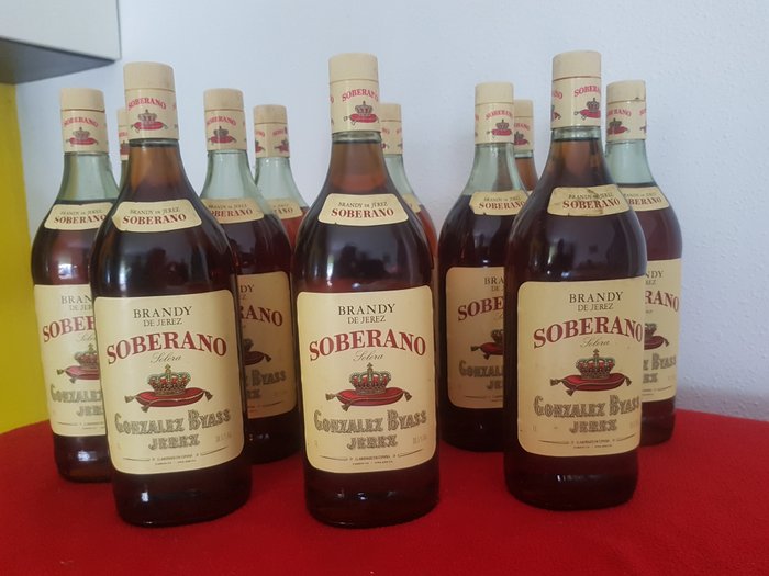Brandy de Jerez Soberano , González Byass bottled 1980s  (×12 ) bottles 