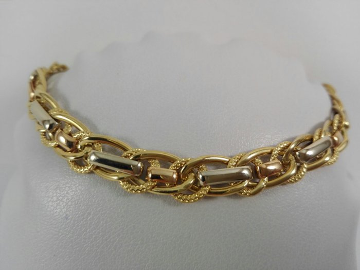 "Il Giglio" women's bracelet in 18 kt yellow, white and rose gold Weight: 7.2 g