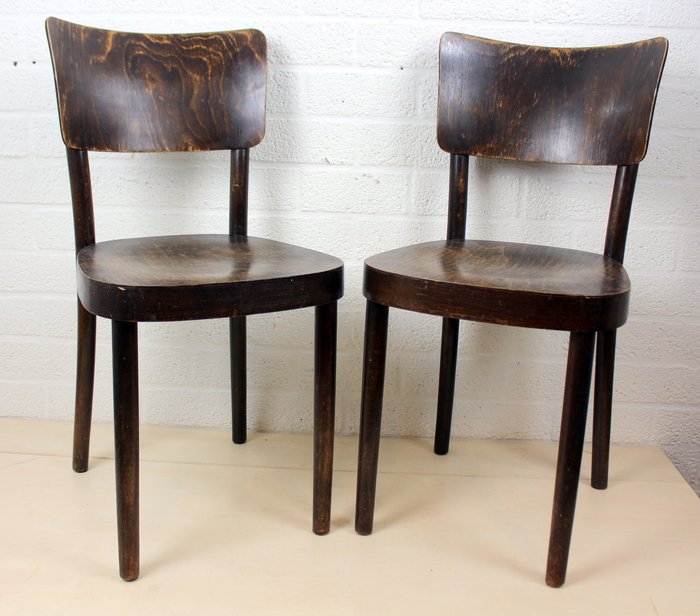 Thonet Stühle - H47 (hergestellt in der Tschechoslowakei) - Paar