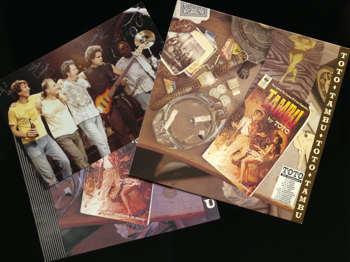 TOTO "Tambu" * Mega rare 1995 LP + advertising display and signed private group photo from 2008  