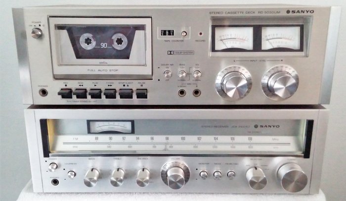 Sanyo RD-5030UM Stereo Cassette Deck and Sanyo JCX-2100KZ Tuner Receiver