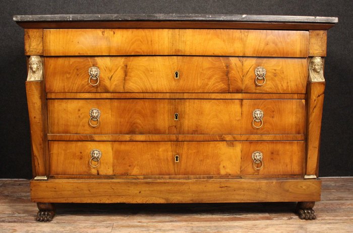 Chest of drawers - Wood, Mahogany - Empire