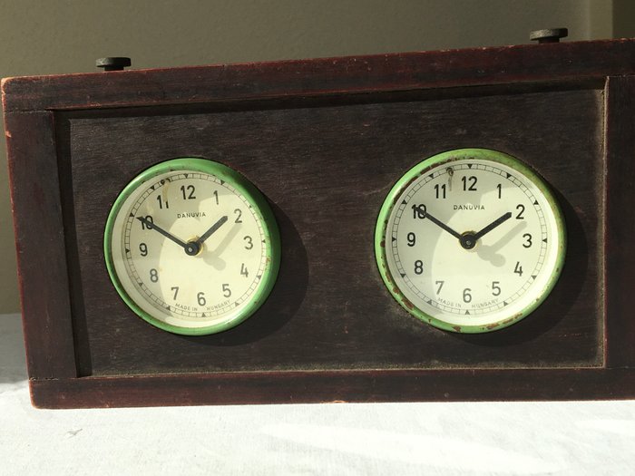 Rare Antique Danuvia Chess Clock - Wood