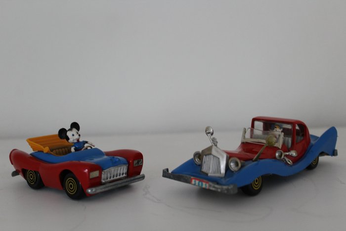 Walt Disney Politoys - 2 Auto's - Mickey Mouse en Dagobert Duck (1969)