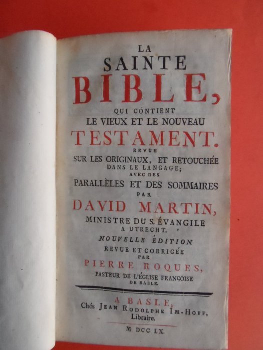 David Martin - La Sainte Bible, qui contient le vieux et le nouveau testament - 1760 - 1760/1760