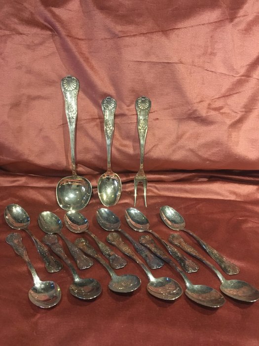 Stamped arg 800 silver plated, silver plated cutlery, Art Deco/nouveau period, Italian