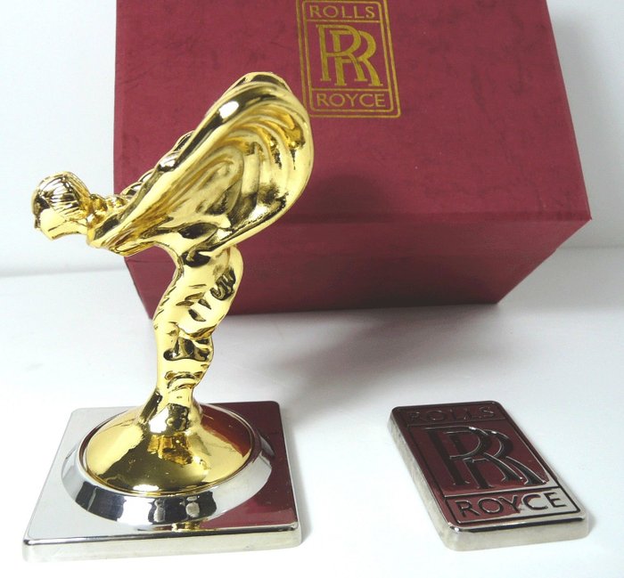 Mascotă auto (1) - Rolls-Royce - Rolls Royce Spirit Ecstasy Gold Plated Mascot Statue - Presentation Gift Boxed - După 2000