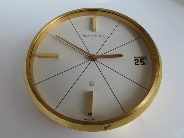 Jaeger LeCoultre - 8 Tage-Schreibtisch-Uhr mit Datum - Vergoldet