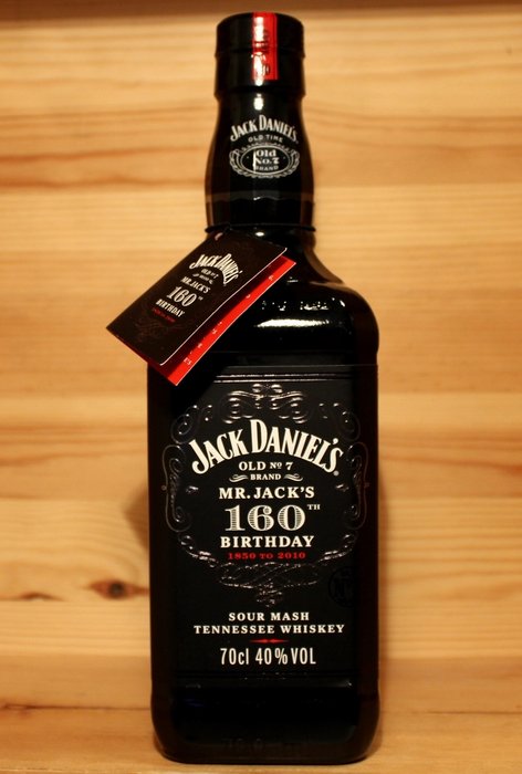 Jack Daniels 'Mr. Jack's 160th Birthday', 1850 to 2010 sour mash tennessee whiskey, 70cl 40%vol. 
