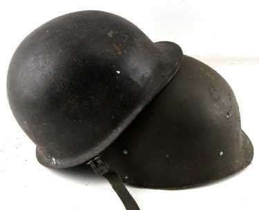 Black u.s. m1 helmet with liner & strap.