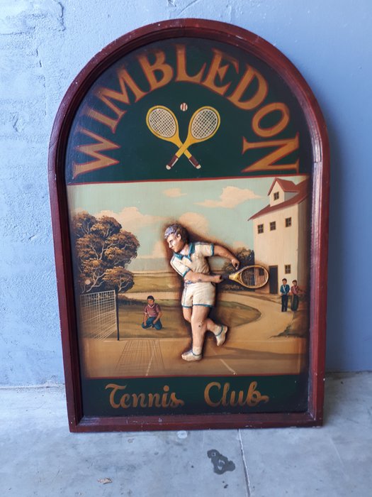 Wimbledon tennis club pub bord 3D - Madera