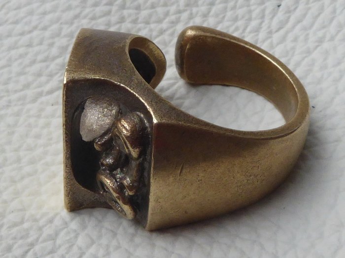 Lapponia Vintage ring in Bronze -  Björn Weckström  -  Modernist Brutalist  -  Finland