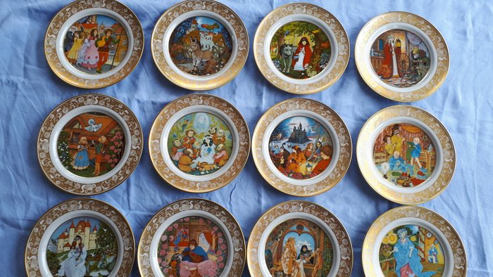 Franklin Porzellan - Twelve fairytale plates of the brothers Grimm - Limited edition