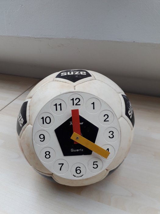 Vintage clock in art deco style, 80's, design 1980, SUZE football