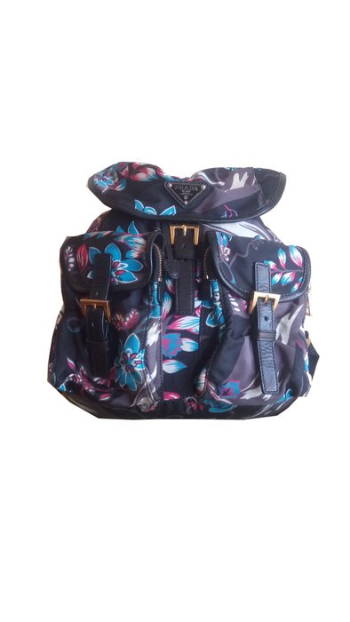prada floral backpack