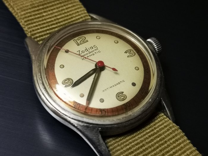 Zodiac - Vintage Military Style Incasecurit Hermetic Watch - Mężczyzna - 1950-1959