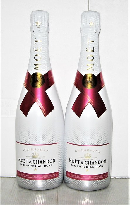 Moët & Chandon, Ice Impérial Rosé - Champán Demi-Sec - 2 Botellas (0,75 L)