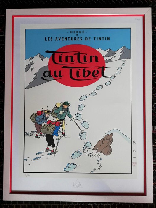Tintin - Sérigraphie Tintin au Tibet - signé par Tchang - (années '80)