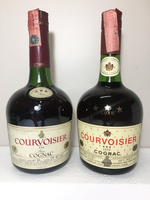 Courvoisier 3 stars "Luxe" Cognac late 1970s 1980s - 2 bottles  